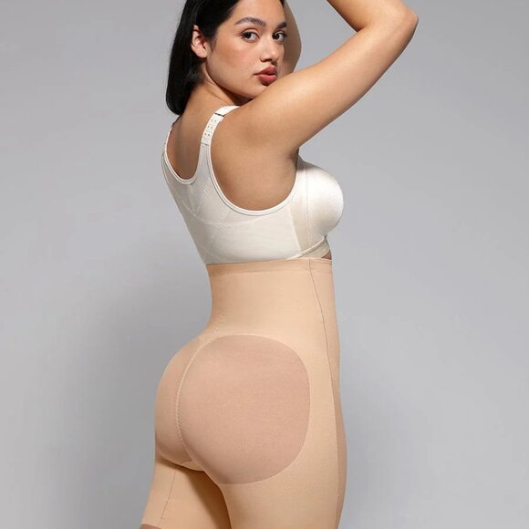 Mesh Tummy Control Butt Lifting High Waisted Shapewear Shorts - Picture 7 of 15